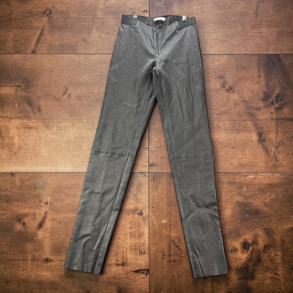 Alice + Olivia Womens Black Lamb Leather Skinny Pants Legging Size 2 USA W26xL30